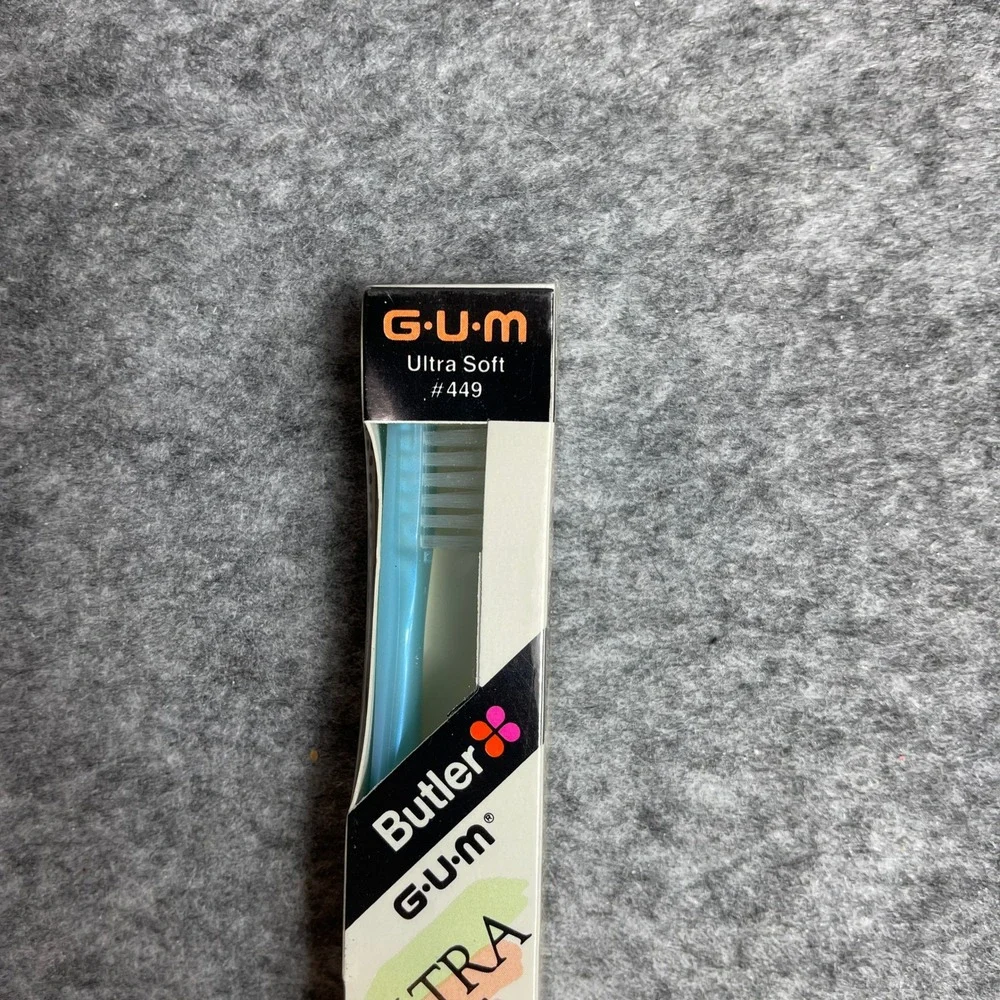 VTG Butler GUM 449 Adult Compact Ultra Soft Toothbrush Designer Colors USA Lot 3